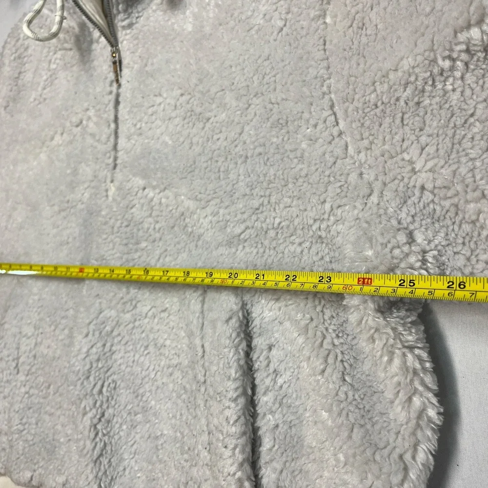 LULULEMON Textured Fleece‎ Scuba Sherpa Half Zip Hoodie Size 14 Oversized Gray
